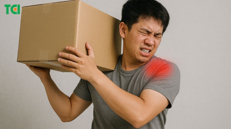 Cần thận trọng trong việc mang vác đồ vật nặng lâu dài