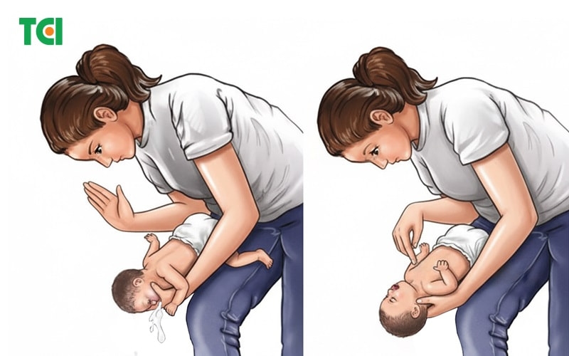 xử trí sặc sữa - thực hiện nhanh chóng và kịp thời