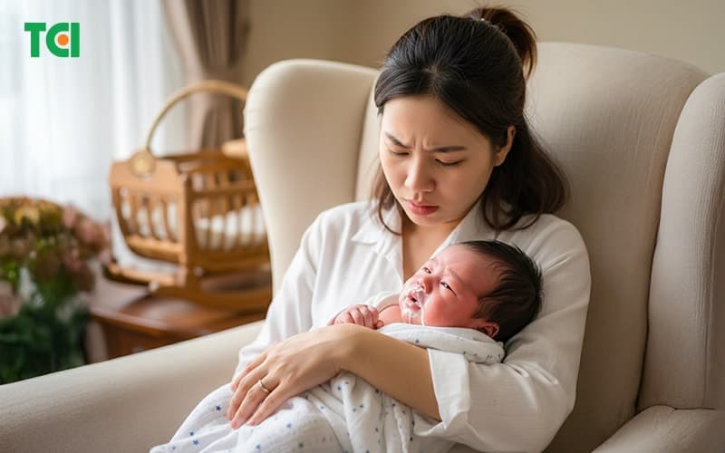 xử trí sặc sữa - dấu hiệu trẻ bị sặc sữa