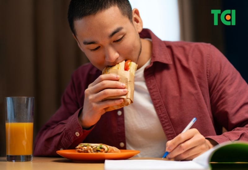 Một trong những nguyên nhân phổ biến khiến nhiều người bị hóc xương cá là ăn quá nhanh hoặc không nhai kỹ.