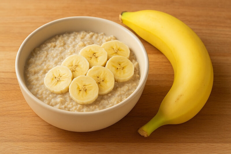 Yến mạch với chuối chín là 2 thực phẩm người bị trào ngược có thể ăn vào bữa sáng và có lợi