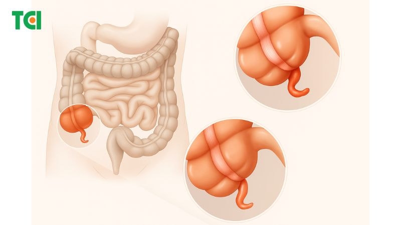 Hình ảnh ruột thừa bình thường và ruột thừa bị viêm