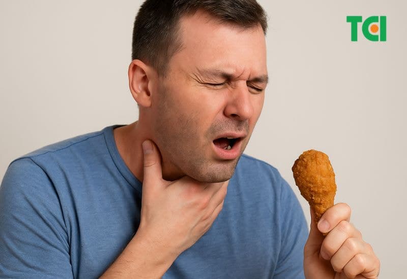 Hóc xương là tình huống phổ biến khi ăn uống, đặc biệt với các món cá, thịt gà, vịt hoặc thực phẩm có nhiều xương nhỏ.