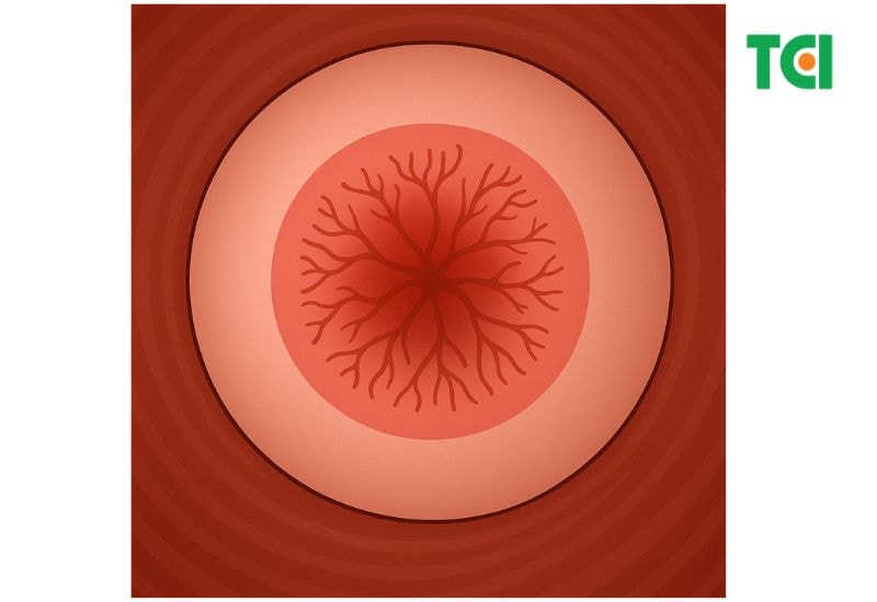 Lộ tuyến cổ tử cung là tình trạng các tế bào biểu mô tuyến nằm trong ống cổ tử cung phát triển và lan ra bên ngoài, khiến phần niêm mạc vốn ở bên trong bị “lộn” ra bề mặt cổ tử cung. (Ảnh minh họa)
