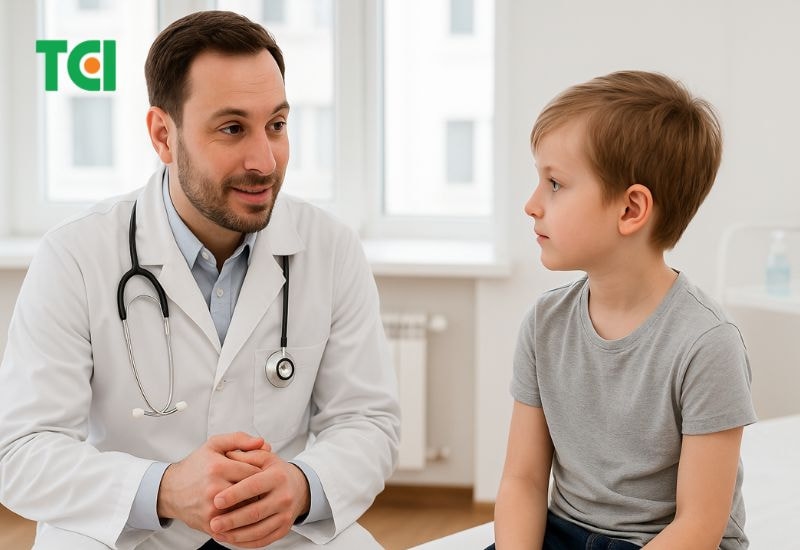 Phụ huynh có thể đưa trẻ đến bệnh viện để được bác sĩ chuyên khoa thăm khám và tư vấn khi gặp tình trạng hẹp bao quy đầu.