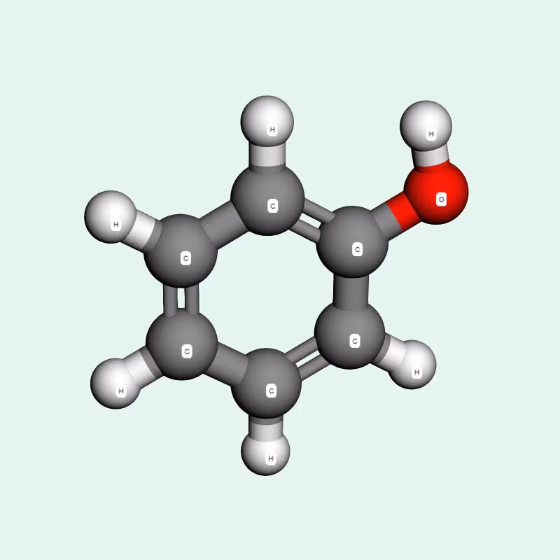 Phenol, còn được gọi là axit carbolic, là một hợp chất hữu cơ thơm có công thức hóa học C6H5OH.