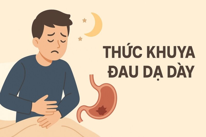 Thức khuya nhiều sẽ gây đau dạ dày