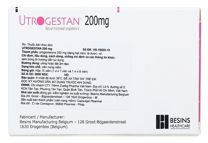 thuốc đặt utrogestan 200mg cho bà bầu