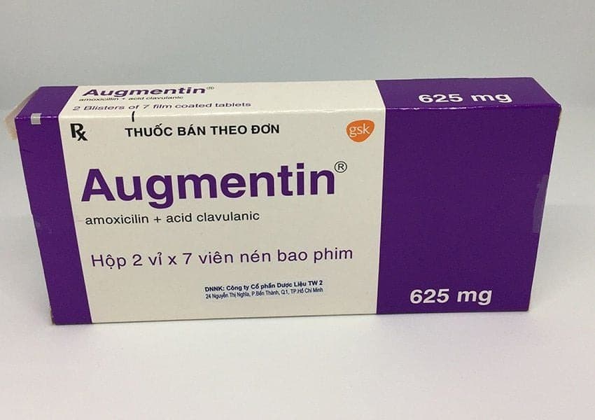 Augmentin 625mg GSK dùng cho trẻ bị ho nhiễm khuẩn trên 12 tuổi