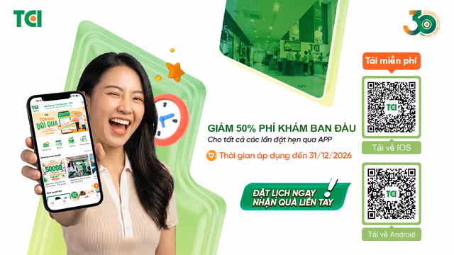 Thông báo triển khai ưu đãi đặt lịch qua App TCI Hospital