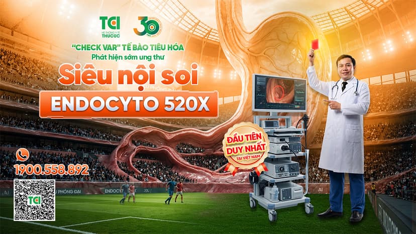 Nội soi Endocyto 520x – phóng đại 520 lần, phát hiện tổn thương tiền ung thư từ giai đoạn sớm nhất.
