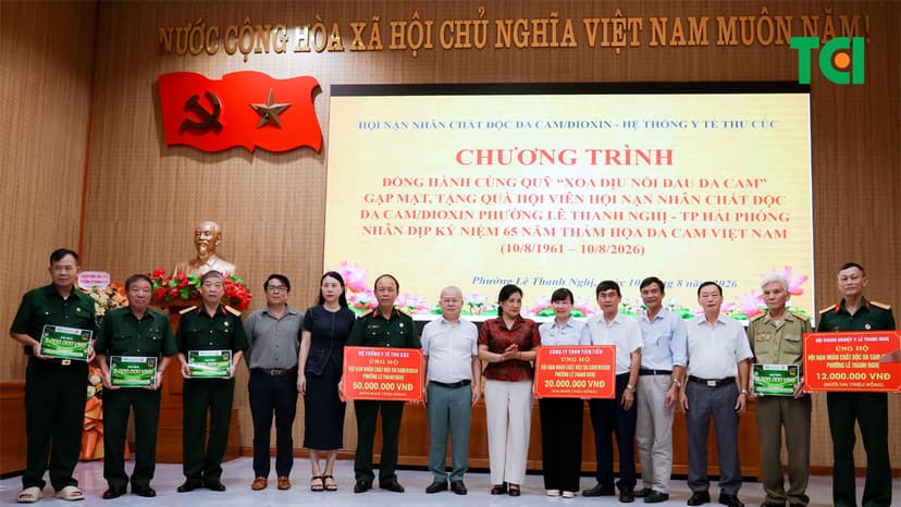 TCI Hải Phòng tặng 188 thẻ khám sức khỏe cho Hội Nạn nhân chất độc da cam/dioxin