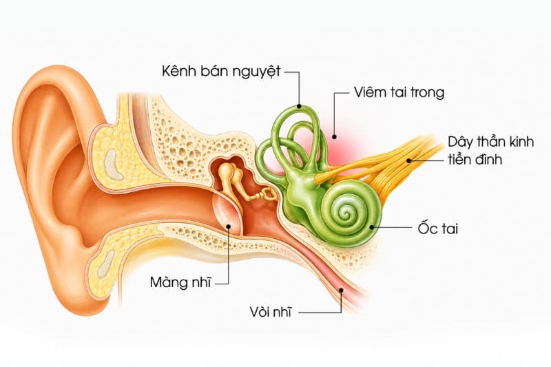 Viêm dây thần kinh tiền đình là một trong những nguyên nhân gây rối loạn tiền đình.