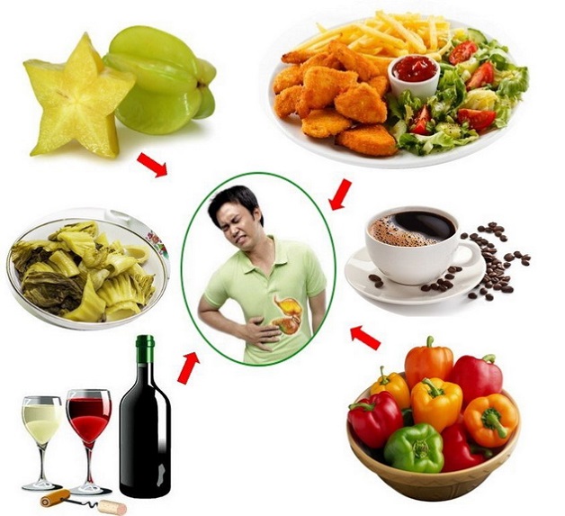 phân loại thực phẩm cần tránh khi bị loét dạ dày tá tràng