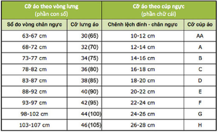 3 thông số để chọn mua áo ngực phù hợp
