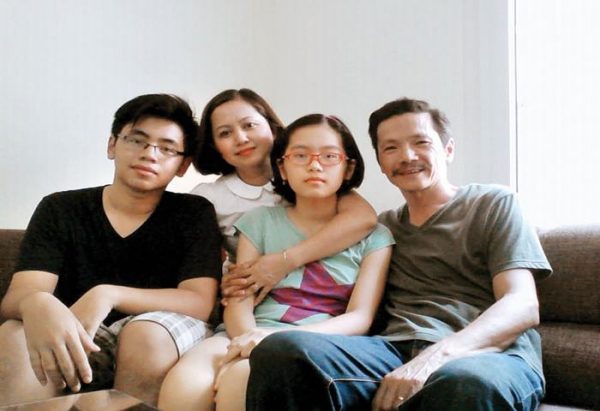 gia đình hạnh phúc của nghệ sĩ trung anh
