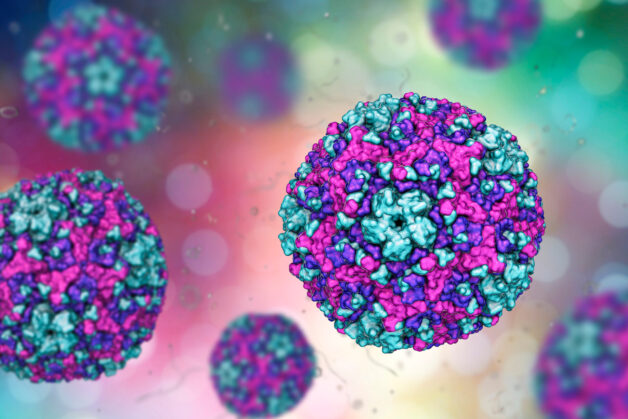 Coxsackievirus (A16) gây tay chân miệng ở trẻ em.