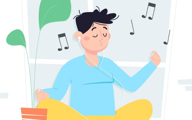 Có thể lựa chọn nghe nhạc khi thiền
