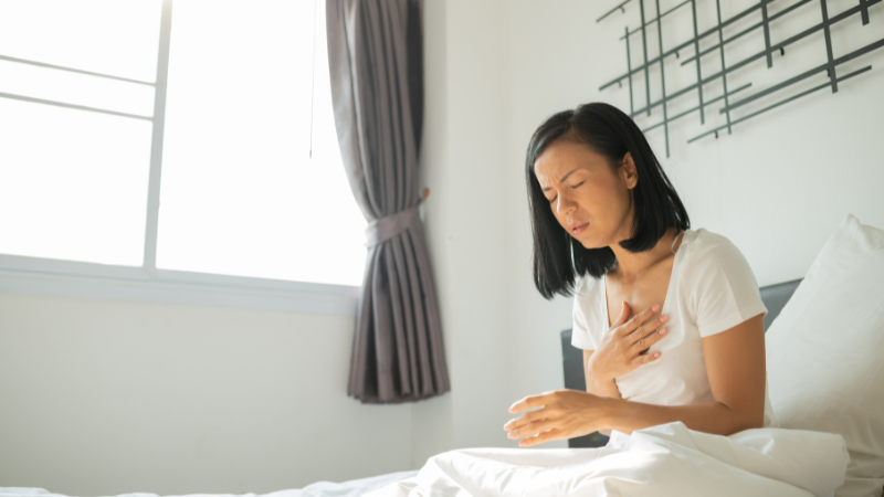 Hen phế quản gây khó thở.