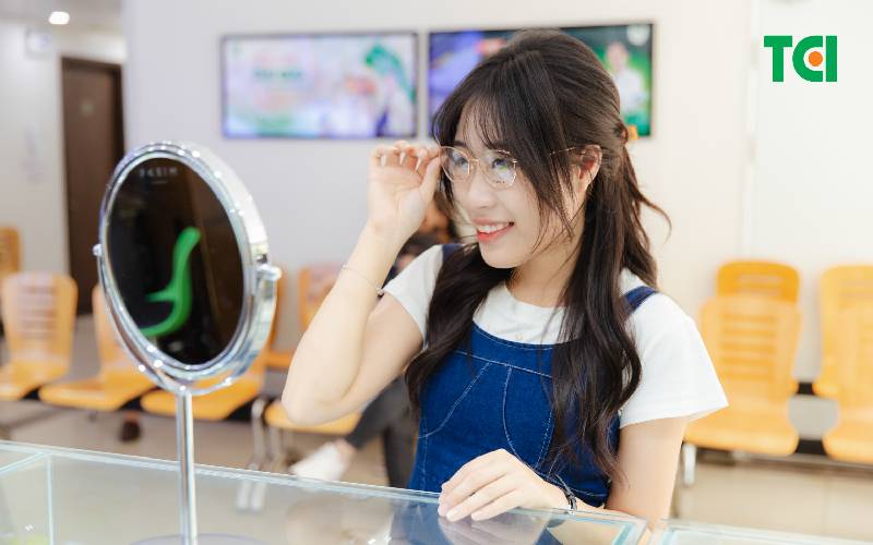 giá tròng kính cận mỏng tại TCI