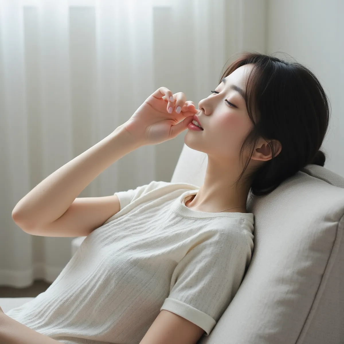 Người phụ nữ lo lắng vì polyp mũi nhẹ