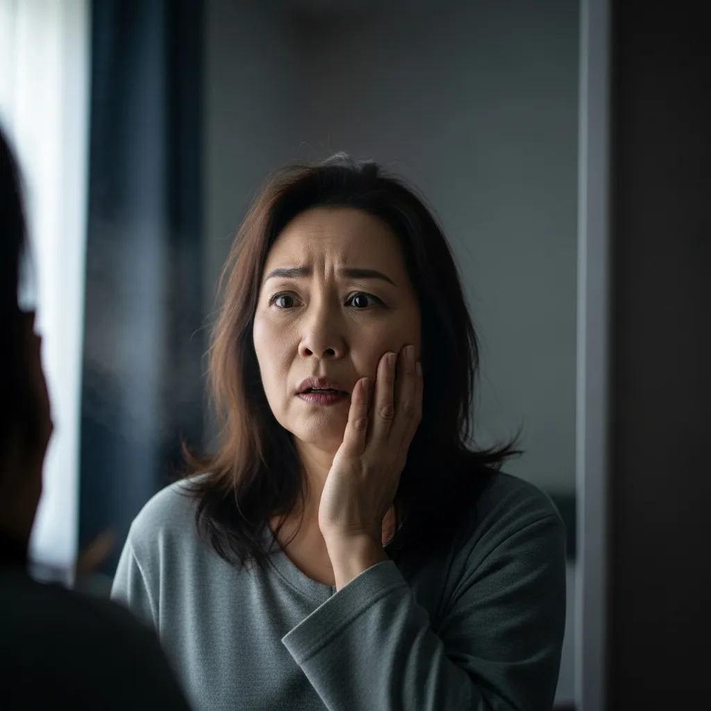 Người phụ nữ phát hiện méo miệng buổi sáng